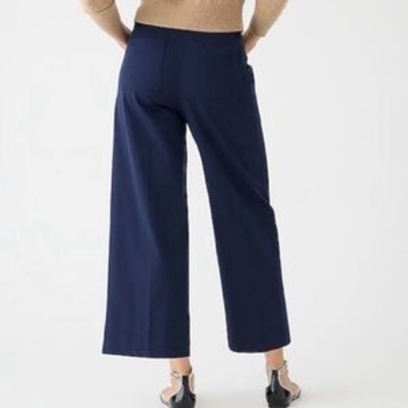 J.Crew Sydney Navy Wide Leg Crop Pant Women's Size 10 VGUC - Picture 2 of 9